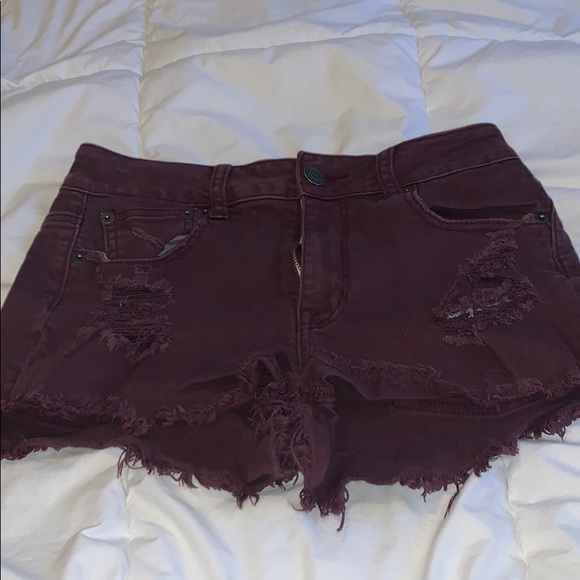 American Eagle Outfitters Pants - American Eagle Maroon Jean Shorts